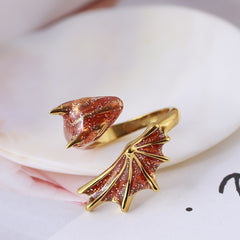 Fashion Enamel Dragon Rings Punk Viking Animal Snake Adjustable Finger Ring
