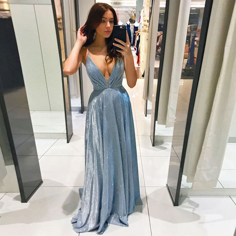 Homecoming Dresses: Prom Dress Deep V-neck Formal Evening Gowns Party