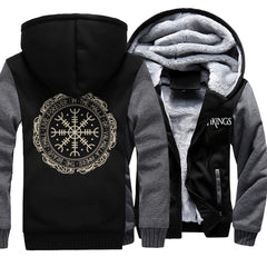 Winter Thick Mens Hoodies Viking Printing Male Jacket Hip Hop Brand