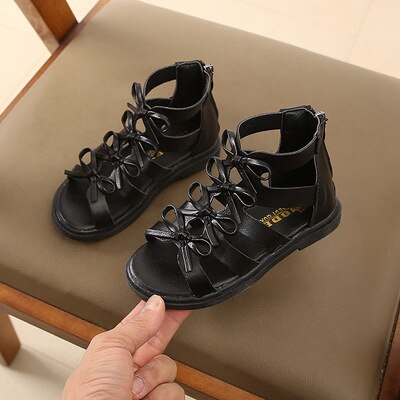 Summer Children's Sandals for girl Genuine Leather High-help Hollow Out