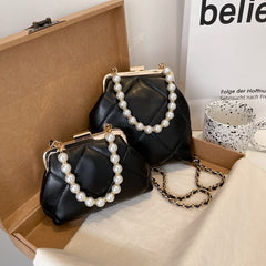 Women Party Clutch Wedding Crossbody Bag Totes Stylish Pearl Clip Bag