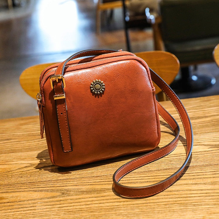 Vintage Style Shoulder Bag Simple Square Crossbody Bags For Women