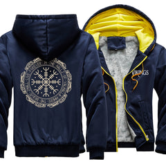 Winter Thick Mens Hoodies Viking Printing Male Jacket Hip Hop Brand