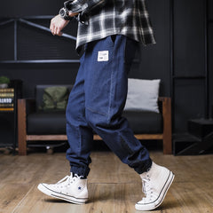 Plus Size Jeans Men Loose Joggers Streetwear Harem Jeans Cargo Pants