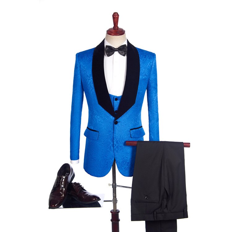 Tuxedo for Mens: Costume Groomsmen Shawl Lapel Tuxedos Red White Black Men Suits