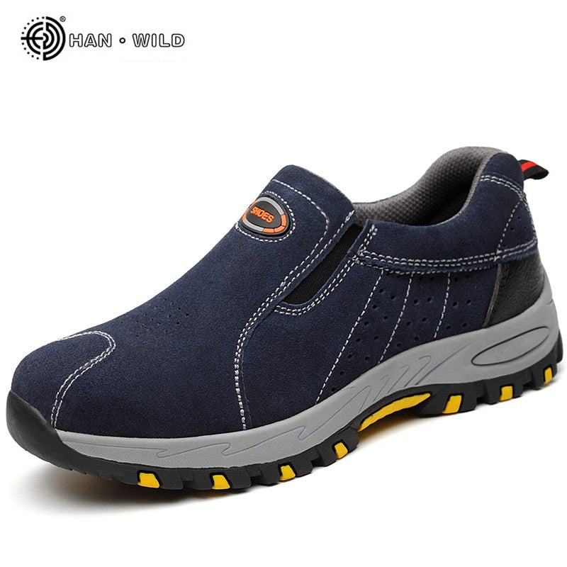 Steel Toe Safety Work Shoes Men Fashion Summer Breathable Slip