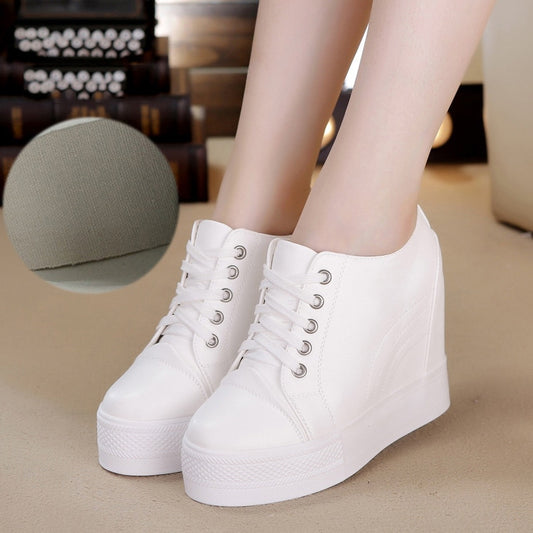 High Top Wedge Platform Sneakers Women Casual Shoes Hidden Heels Ladies