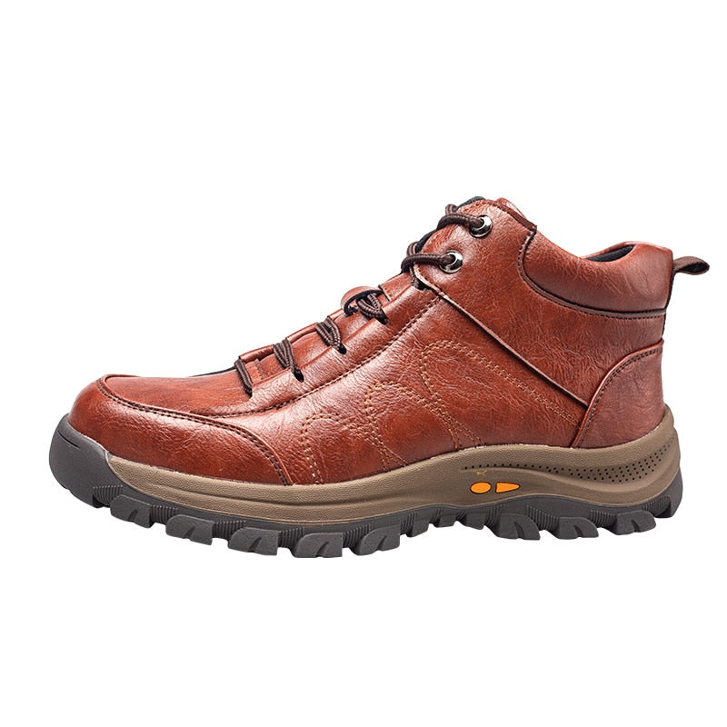 Men Leather Safety Work Boots Steel Toe Puncture-proof Indestructible