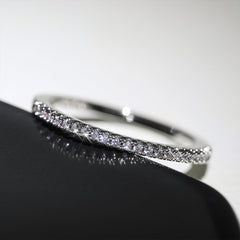 Huitan Minimalist Thin Rings for Women Wedding Brilliant Cubic