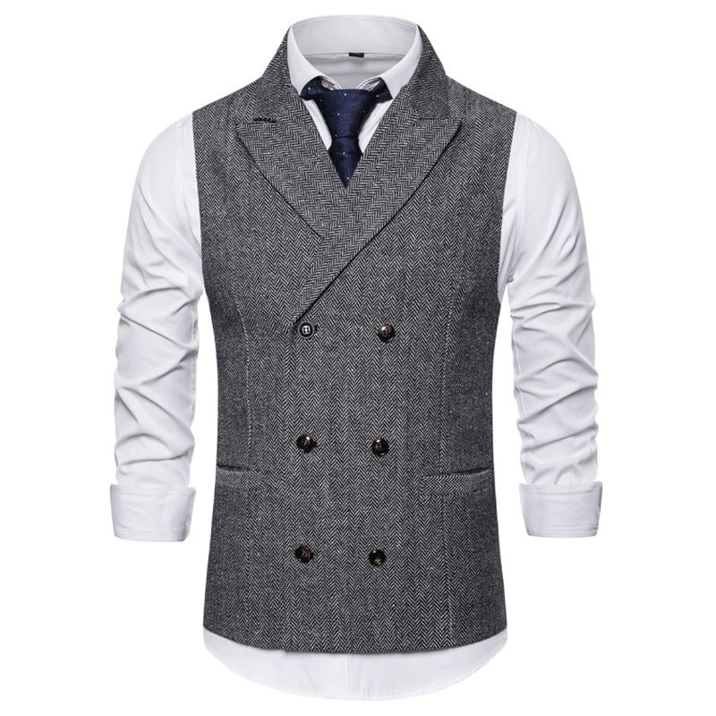 Vest Men Double Breasted Suit Vests Men Mens Sleeveless Suit Vest Waistcoat