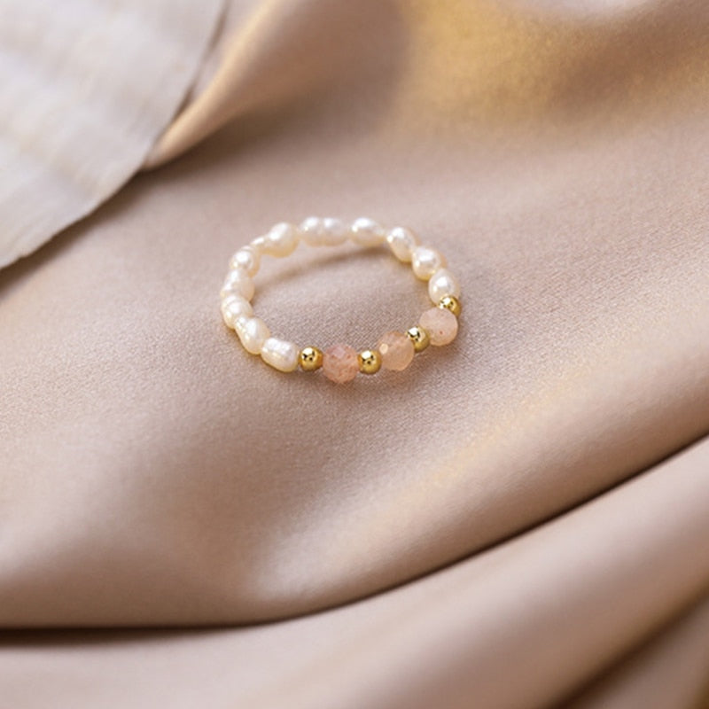 Kpop Cute Multi Beaded Imitation Pearl Colorful Crystal Adjustable Rope