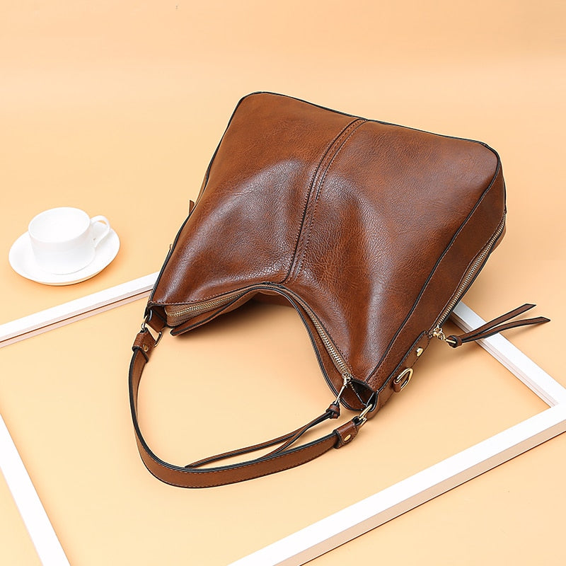 Leather Women Handbags Female Leisure Shoulder Bags