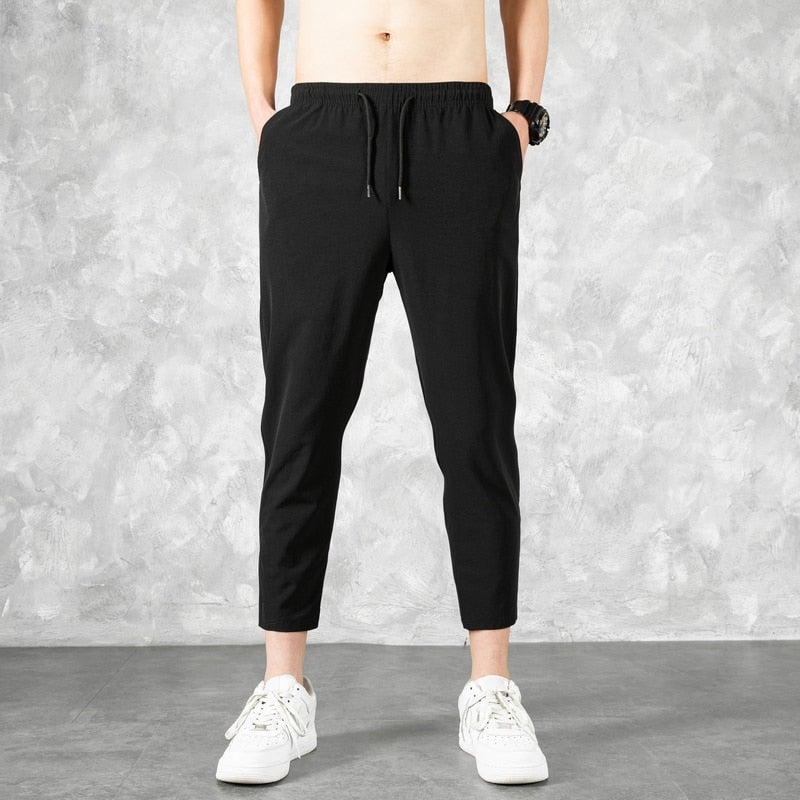 Korean Ice Silk Men Summer Thin Fashion Brand Loose And Versatile