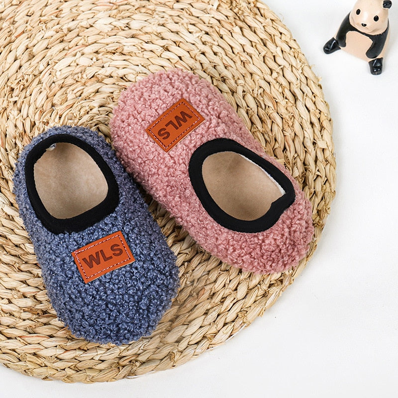Winter Children Floor Shoes For Baby Slippers Infant Toddler Plush Warm