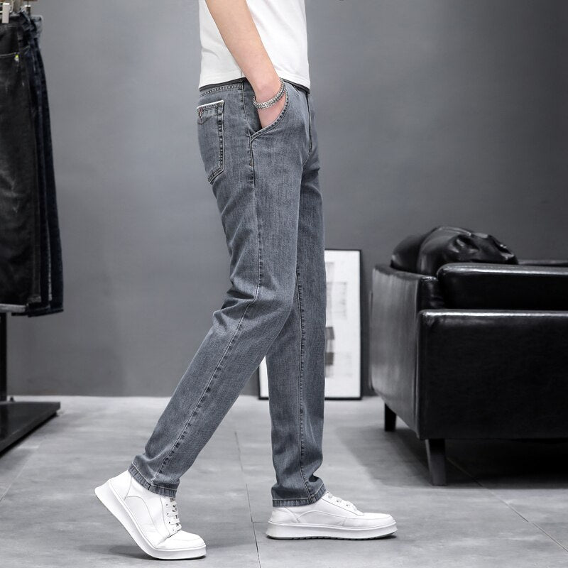 Stretch Skinny Jeans Men Fashion Casual Slim Fit Denim Designer Elastic Pants