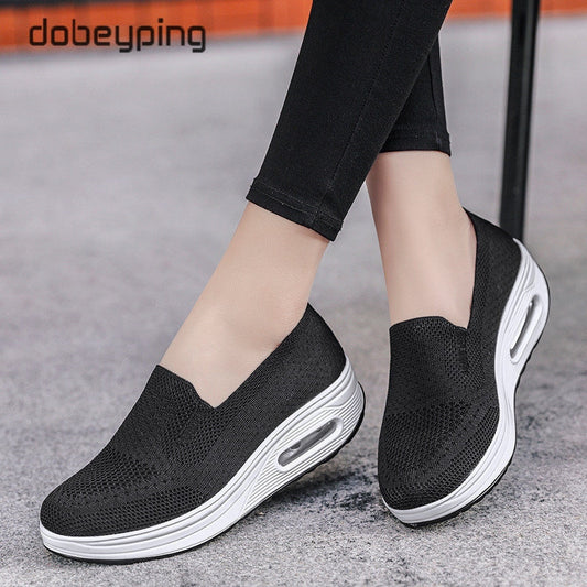 Spring Autumn Women Swing Shoes Mesh Women's Loafers Flat Platforms Female