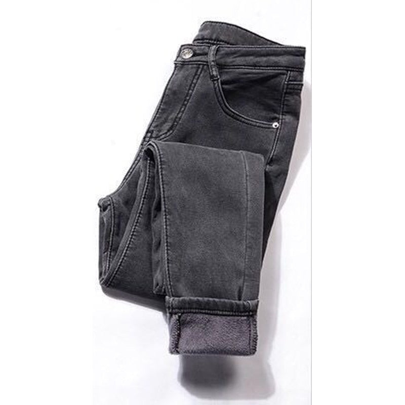 Winter Jeans For Women high Waist Jeans Female Trousers Thickened Jeans
