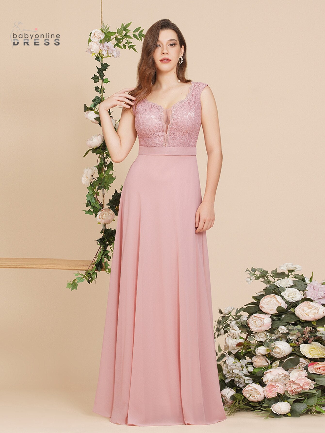 Homecoming Dresses: Long Prom Dresses Scoop Neck Lace Appliques A-Line