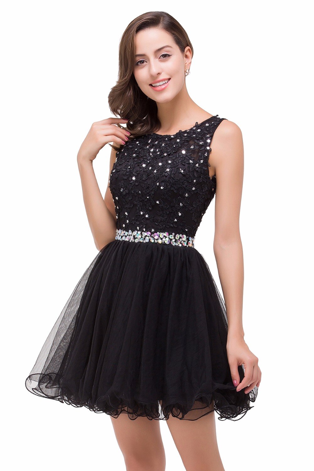 Homecoming Dresses: Prom Dresses Lace Appliques Dress A-Line