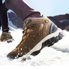 Waterproof Ankle Boots Men Genuine Leather Man Winter Snow Boots