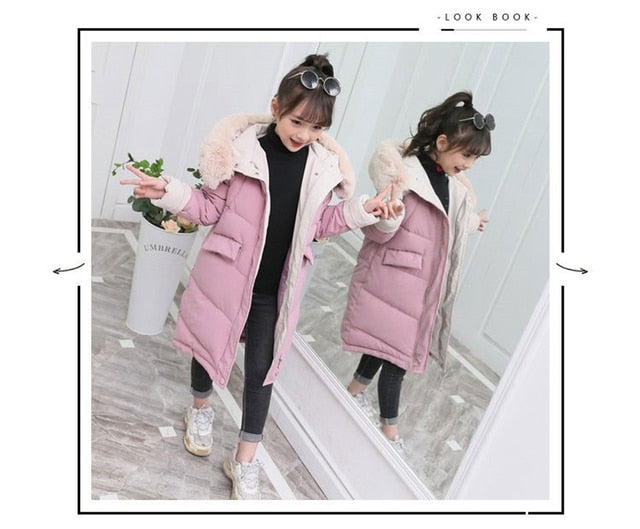 Children Winter Down Cotton Jacket Fashion Girl Clothing Kids Clothes Thick