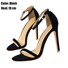 Charming Women Open Toe Ankle Strap Stiletto Heel Dress Sandals Elegant