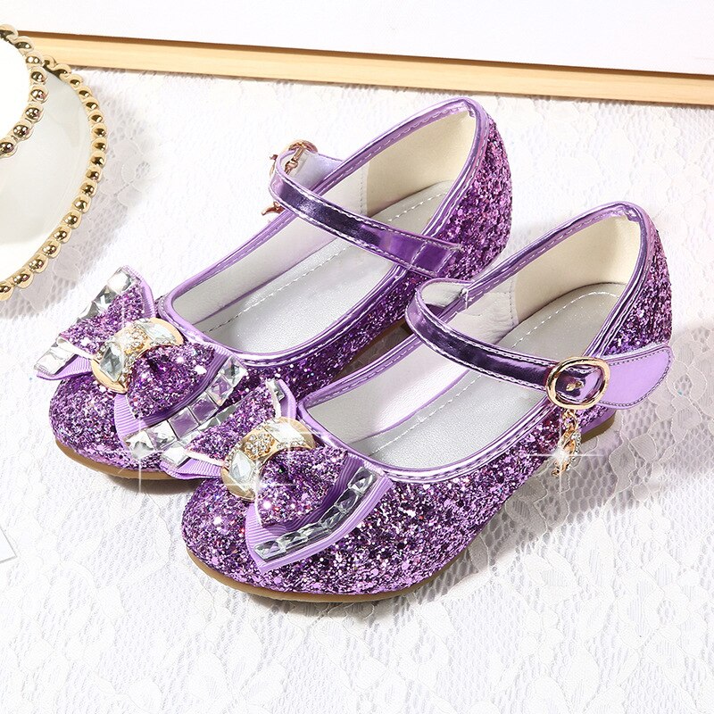Spring Crystal Children Shoes Girls Princess Shoes Glitter Baby Dance