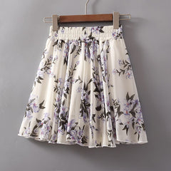 summer big swing skirt high waist chiffon A-line short skirt umbrella skirt