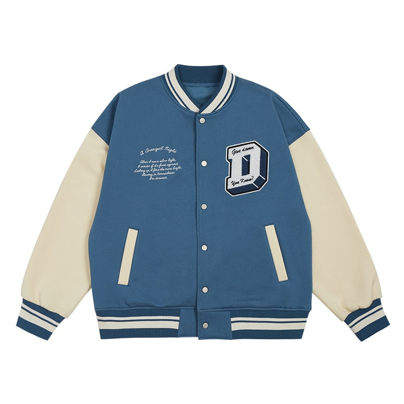 INFLATION Baseball Varsity Jacket Men UK Streetwear Color Block Vintage