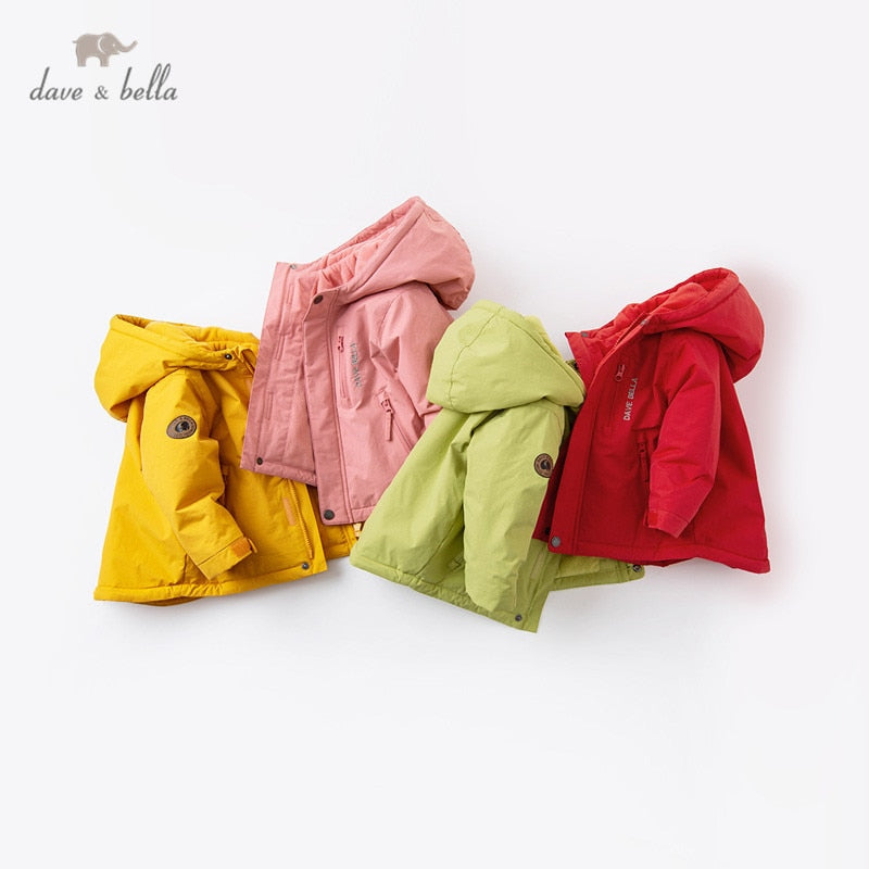 Winter Baby Unisex Fashion Solid Pockets Padded Hooded Coat