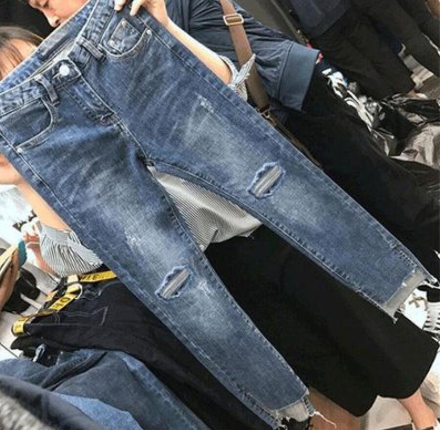 Women Denim Skinny Trousers Ripped Jeans For Women