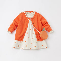 dave bella spring baby girl fashion fruit print dress with a small bag party dress