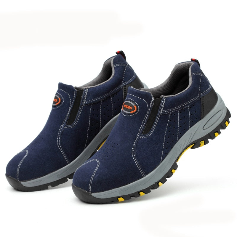 Steel Toe Safety Work Shoes Men Fashion Summer Breathable Slip