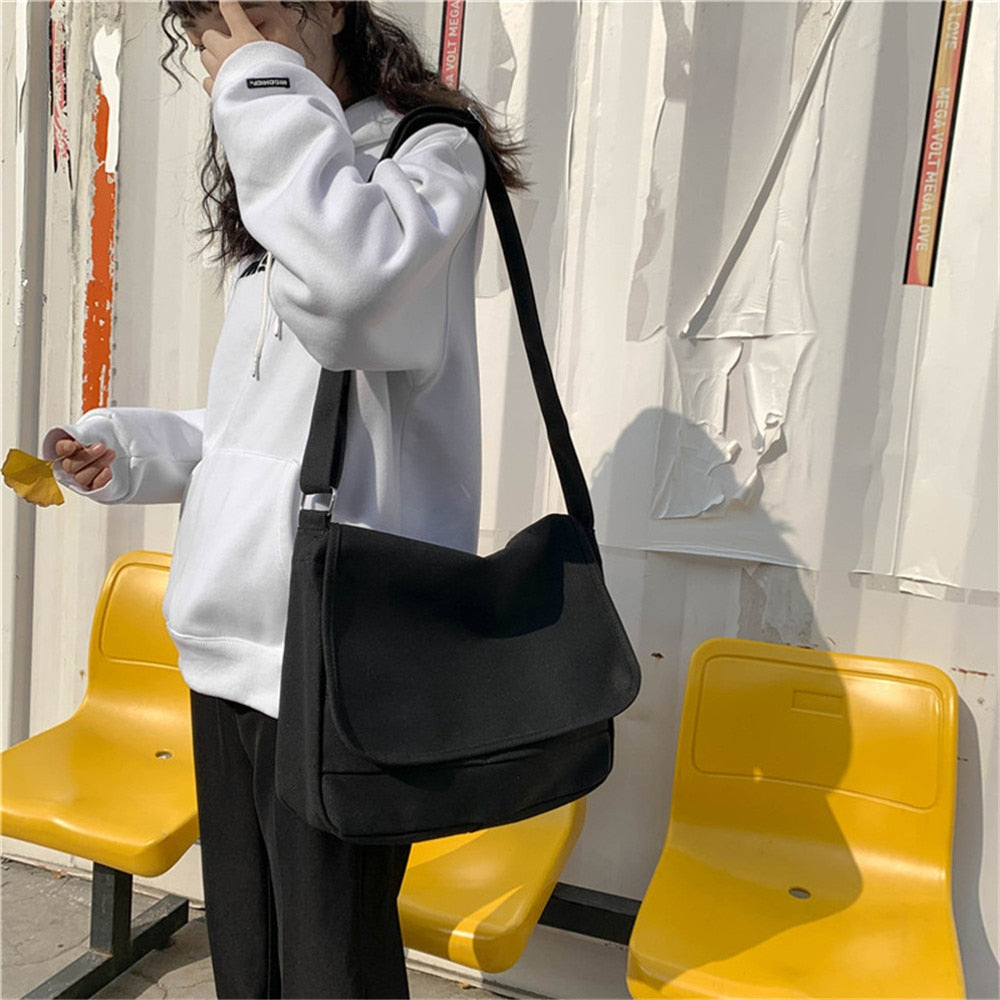 Solid Color Designer Fashion Women's Shoulder Bags High Quality Canvas Ladies