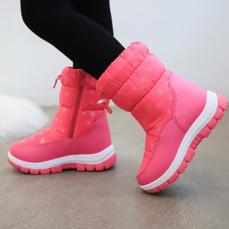 Snow Boots For Children Winter Girl Cotton-padded Soft Bottom Shoes