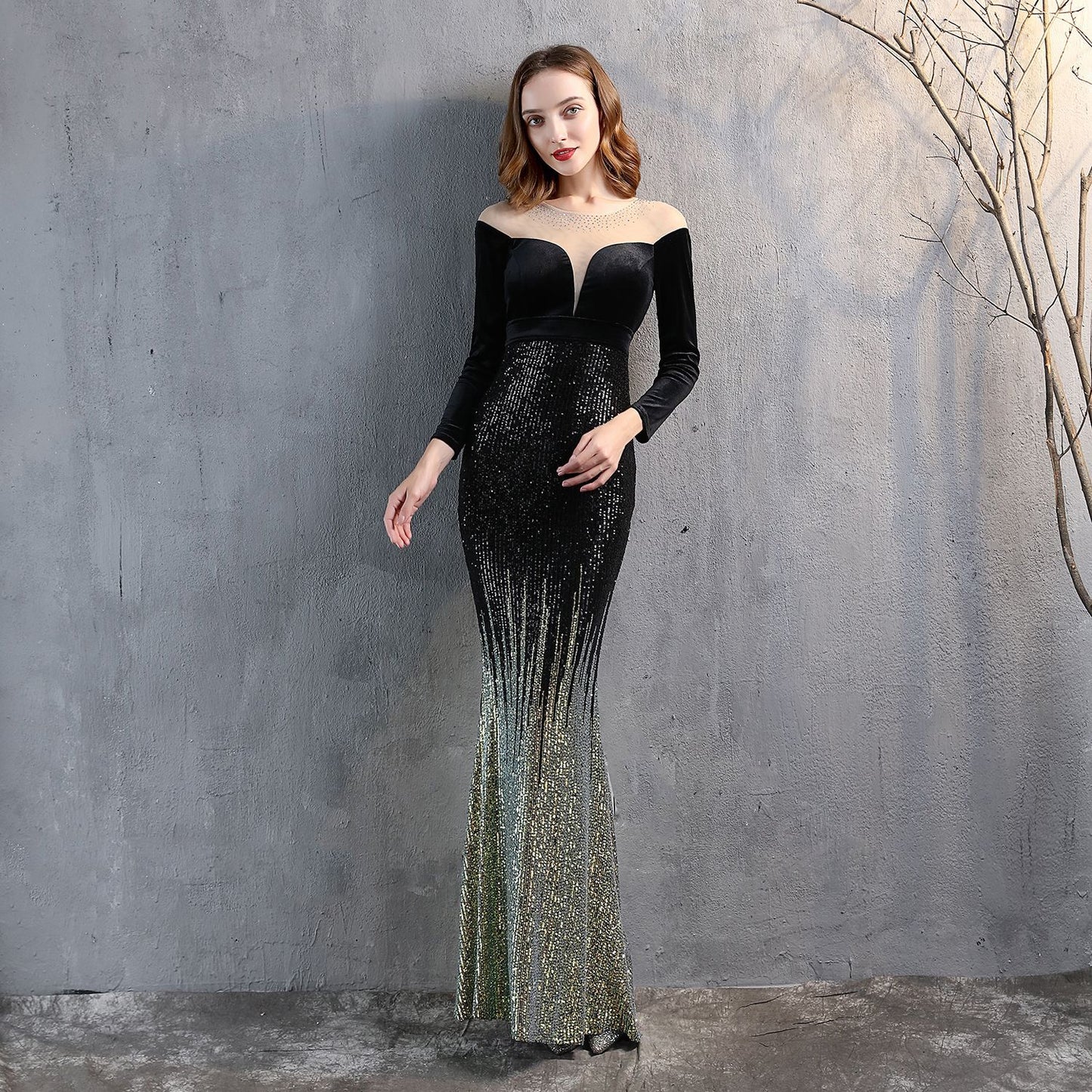 Evening wear Dresses: Mermaid Sequins Evening Dresses Women Formal