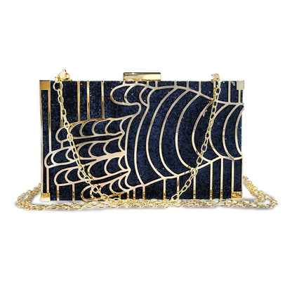 Luxury Evening Bag Women Party Banquet Glitter Bag Gold Wedding Clutches