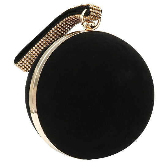 Women Wedding Evening Clutch Round Bag Purses Handbags Crossbody Party