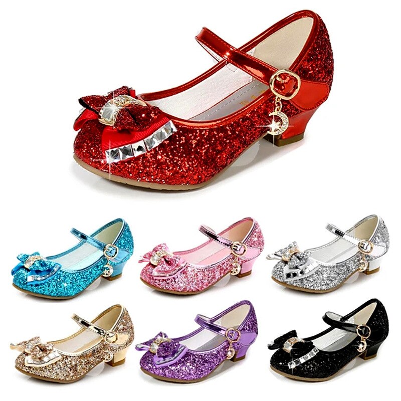 Spring Crystal Children Shoes Girls Princess Shoes Glitter Baby Dance