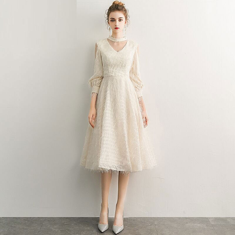 Homecoming Dresses: Evening Dresses V-Neck A-Line Lace Prom