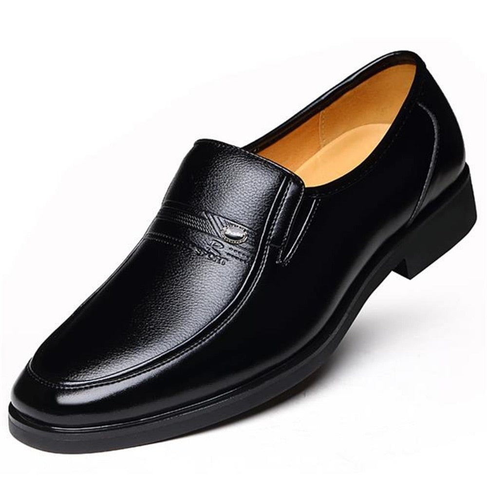 Winter Warm Men Leather Shoes With Velvet Men Dress Shoes