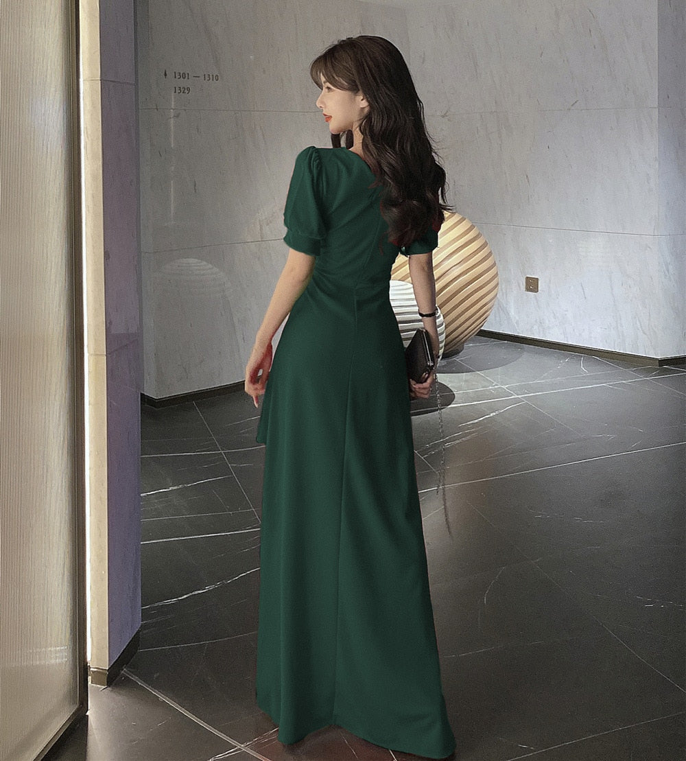 Homecoming Dresses: Women Formal Prom Dress V-Neck Short Sleeve Floor-Length