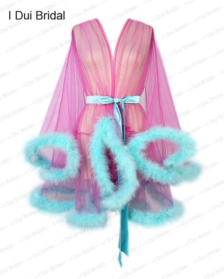 Homecoming Dresses: Robe Edging Dressing Gown Bridal Boudoir Sheer