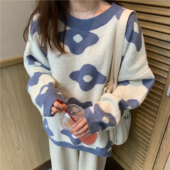 fashion Women Sweaters Winter Women Flower Sweaters over size women pullover