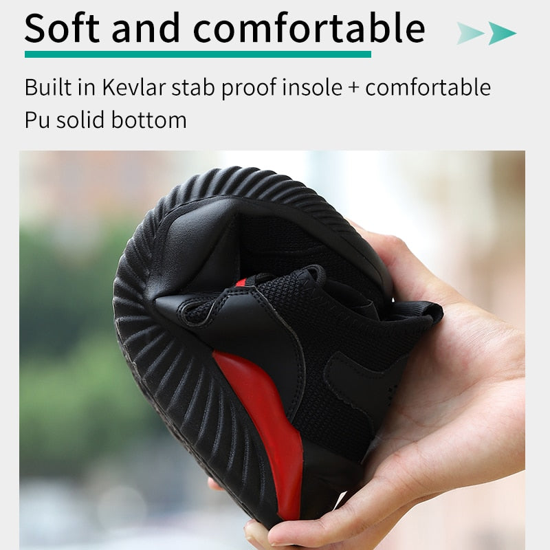 Shoes Men Safety Work Shoes with Steel Toe Cap Puncture-Proof Boots