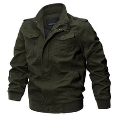 Plus Size Military Bomber Jacket Men Spring Autumn Casual Multi-pocket