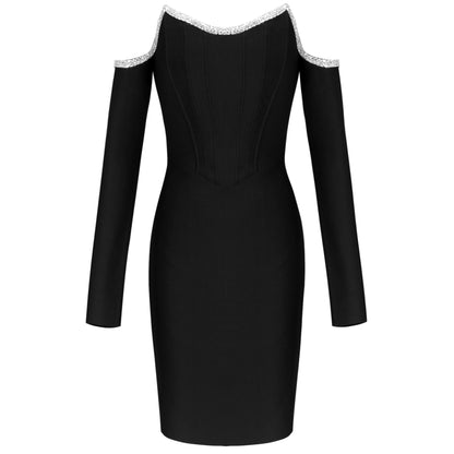 Bandage Dress Long Sleeve Black Bandage Dress