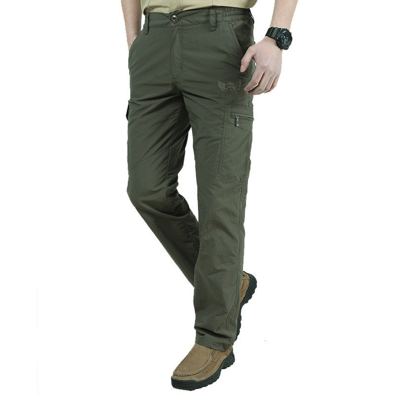 Men Military Style Cargo Pants Men Summer Waterproof Breathable