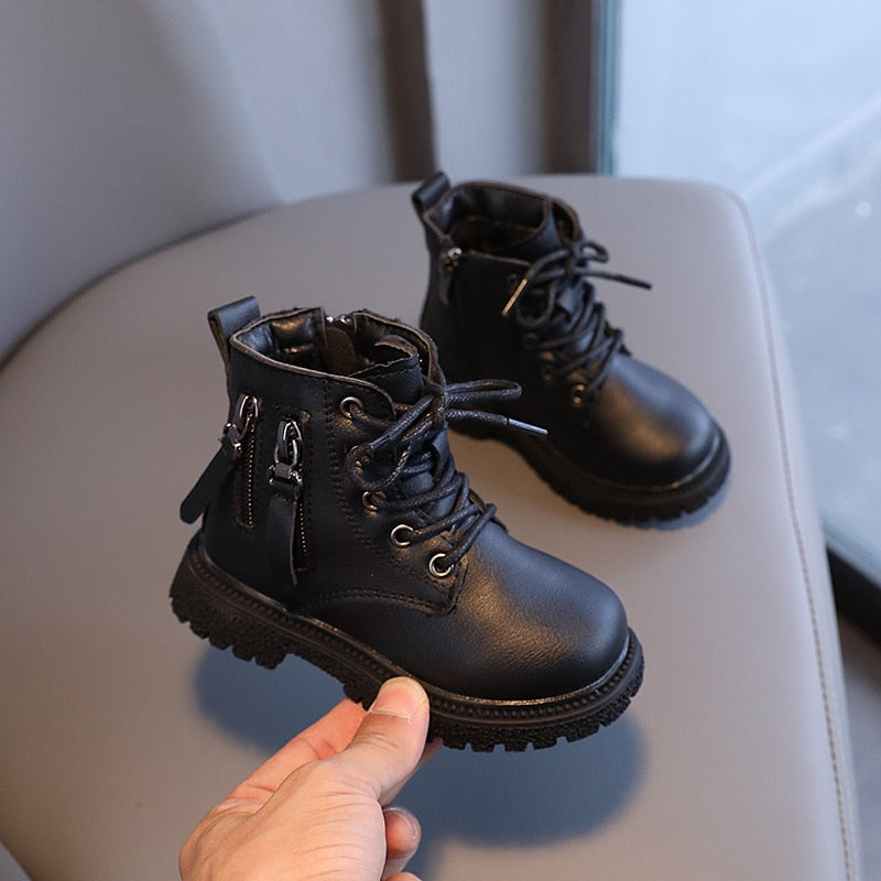 Rubber Boots for Children Boys Martin Boots Autumn Winter Warm Cotton Ankle