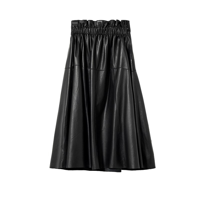Women Clothing England Fashion Fungus Elastic Waist Umbrella Pleated Skirt